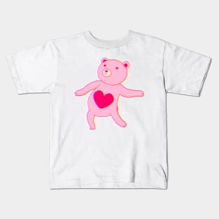 Pink dancing bear Kids T-Shirt